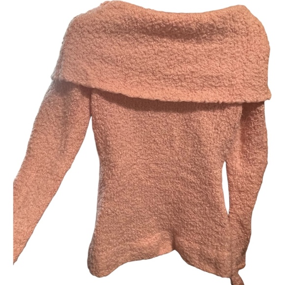 Bebe Sweater off the shoulder or cowl Pink Size L Soft Party Vintage EUC - Picture 9 of 13